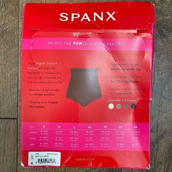 SPANX Higher Power Panties High Waisted Shaper Brief in Chestnut Brown Women’s S - Picture 2 of 6